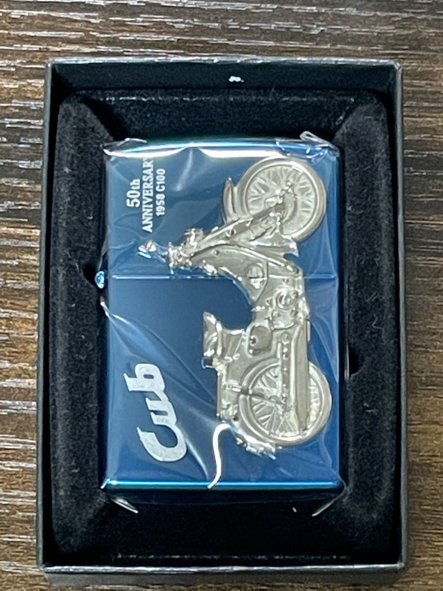 zippo Honda Cub 50th Anniversary HONDA 1958 C100 カブ 2007年製 Hfficial Licensed Product 立体メタル デットストック ケース 保証書