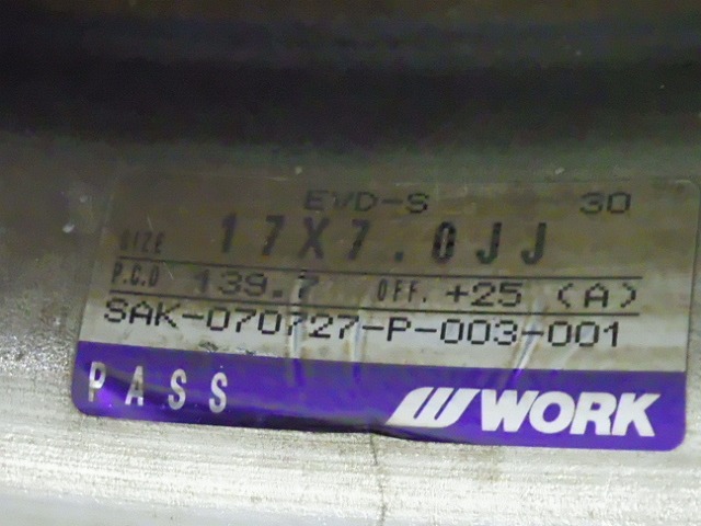 WORK ワーク ユーロライン 17インチ 7J+25 PCD139.7 2本 220930084_画像10