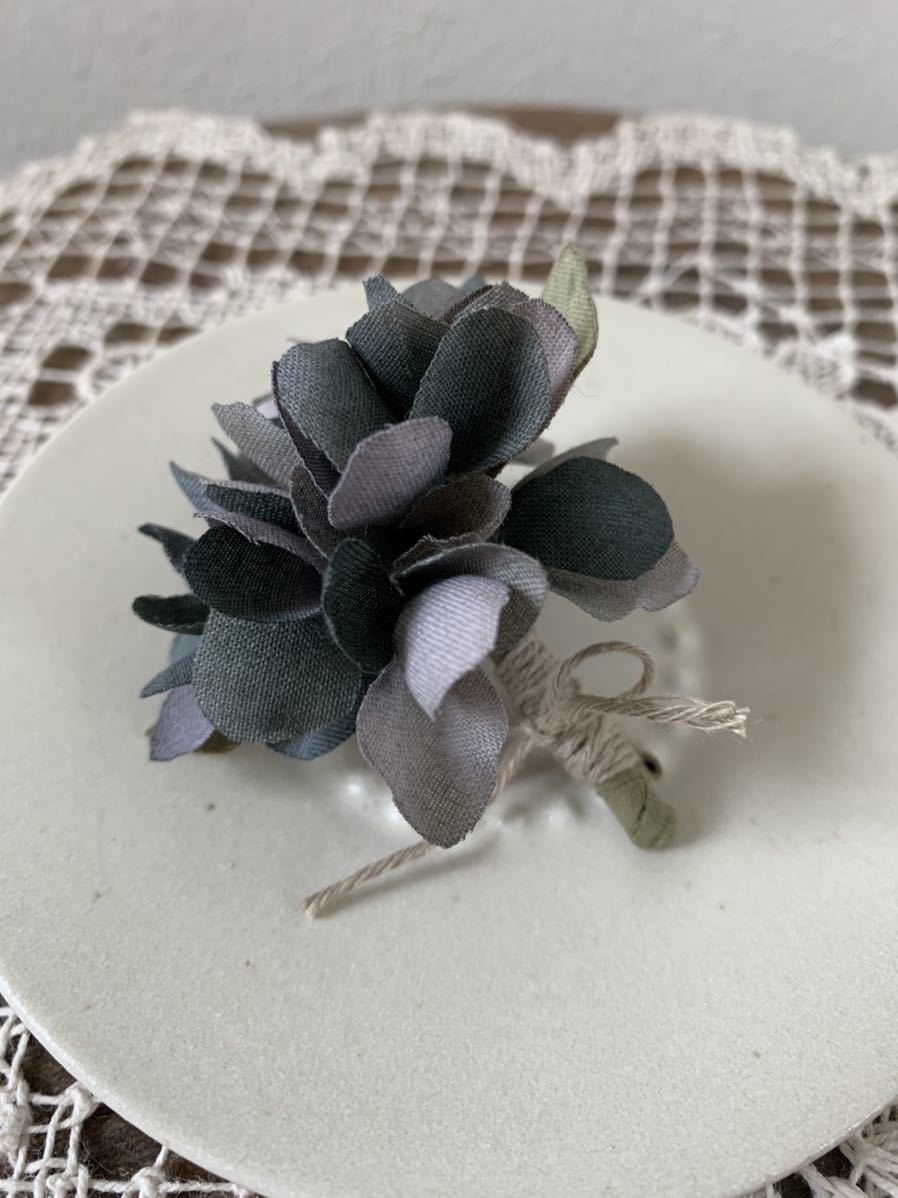  hand made cloth flower brooch corsage purple . flower 