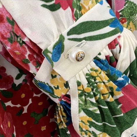 未使用タグ付き】GUCCI ワンピース 453016 シャツワンピース 花 未使用タグ付き】GUCCI ワンピース 453016 シャツワンピース 花