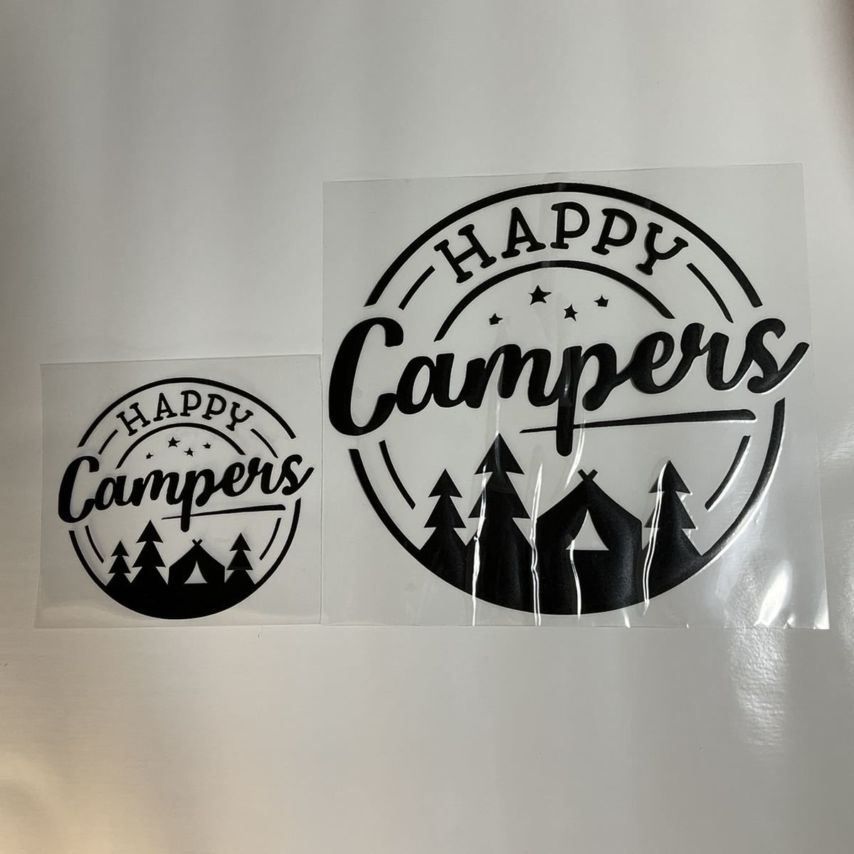 2枚セット　キャンプ　キャンピングカー　ステッカー　黒　テント　防水_画像1