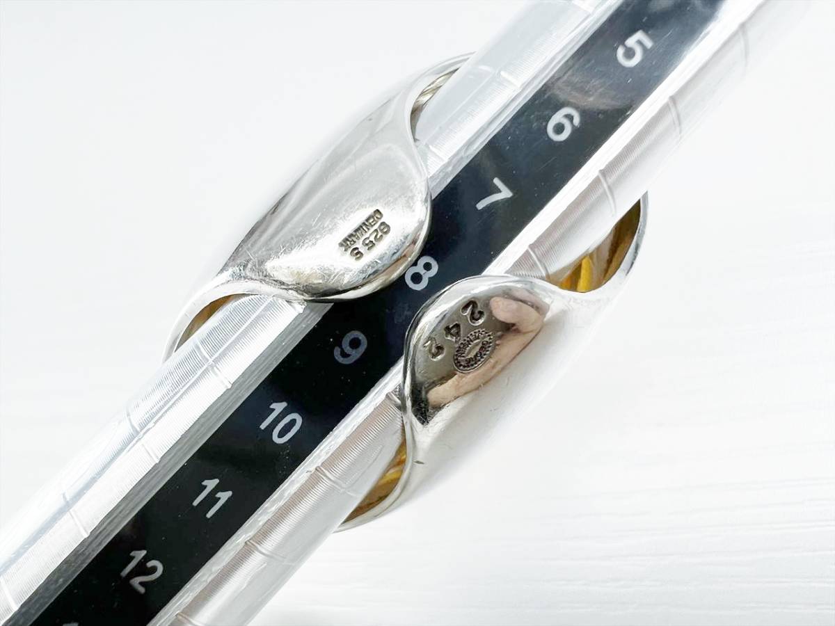 レア Georg Jensen ジョージジェンセン シルバー アンバー リング 925