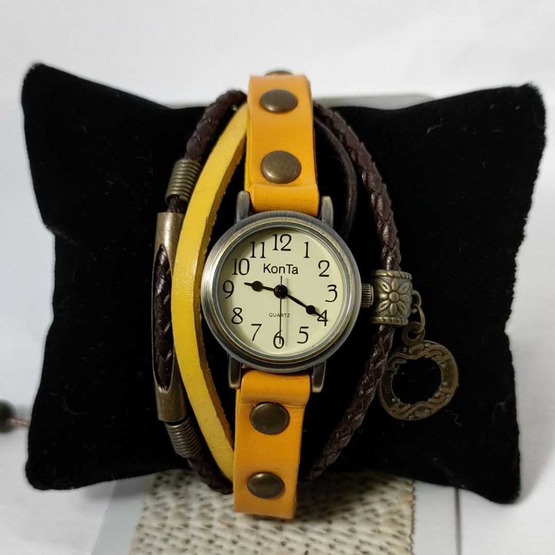 ① KonTa アナログ腕時計 稼働品 ハンドメイドブランド フリーサイズ