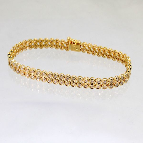 正規品販売! ◎中古美品◎18金 ダイヤ 2.05ct テニスブレスレット イエローゴールド