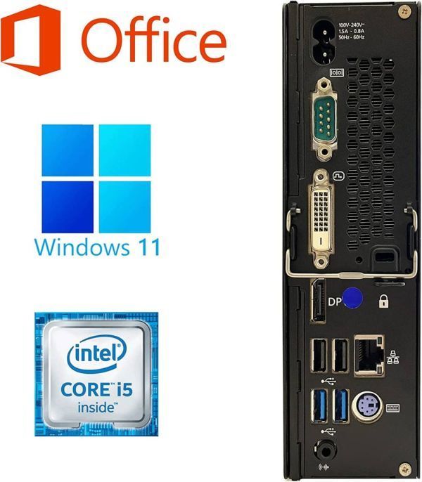 【サポート付き】富士通 Q556 Windows11 SSD:1TB Core i5 メモリー:8GB ミニPC Office2019 & PQI USB指紋認証キー Windows Hello機能対応_画像3