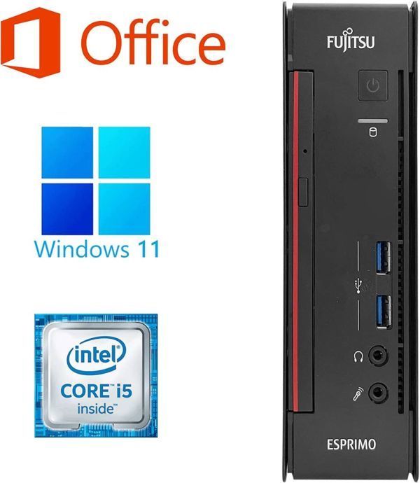【サポート付き】富士通 Q556 Windows11 SSD:1TB Core i5 メモリー:8GB ミニPC Office2019 & PQI USB指紋認証キー Windows Hello機能対応_画像2