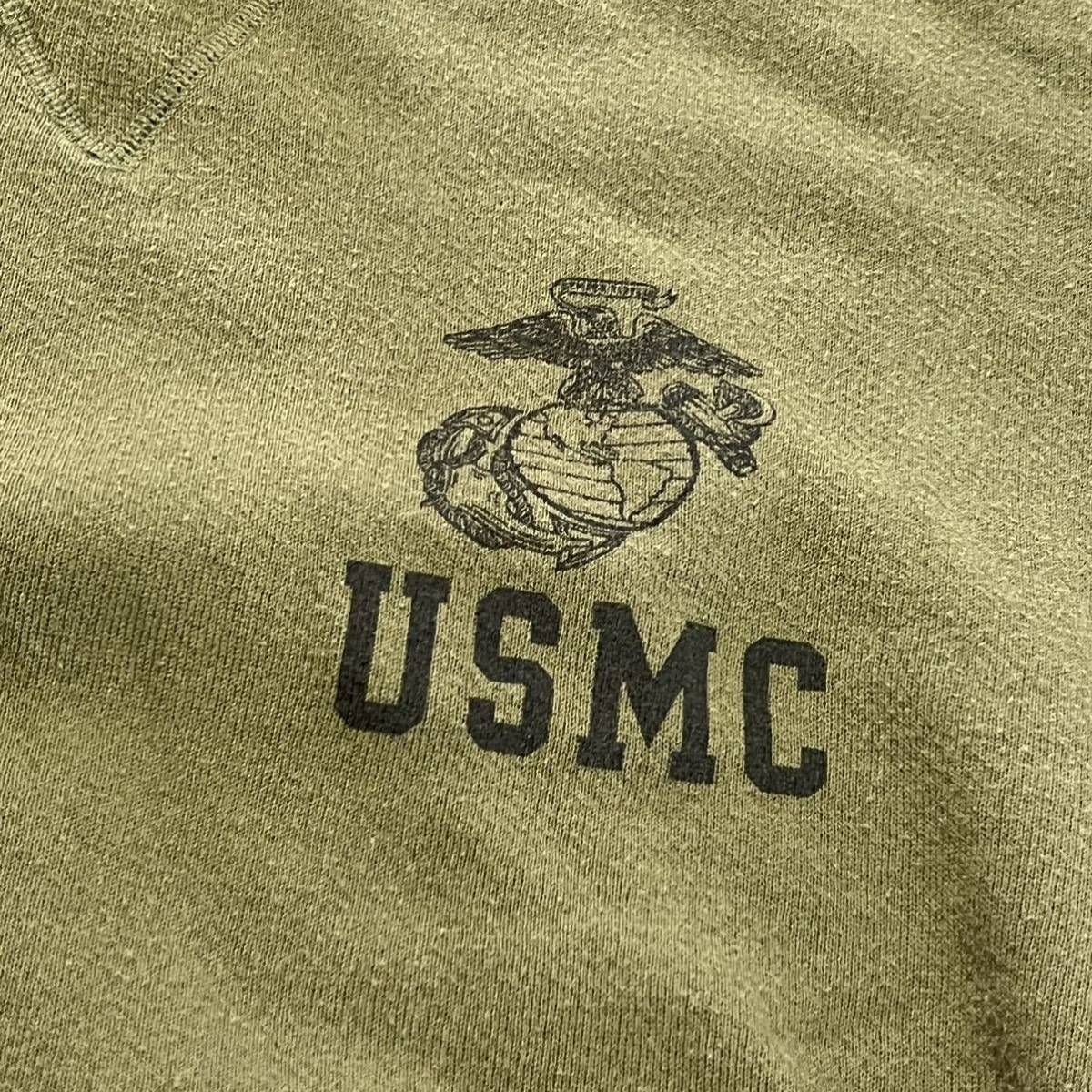 米軍放出品 USMC スウェットトレーナー OD MEDIUM おしゃれ ランニング トレーニング 冬服 冬服準備 (INV Q29)の画像6