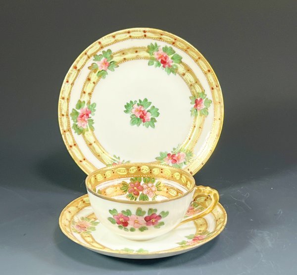 オールドノリタケ 金盛ジュエル梅花紋 マルキ印1908~1930年