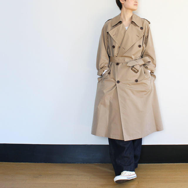 最前線の POLYESTER FINX オーラリー AURALEE BIG トレンチコート COAT