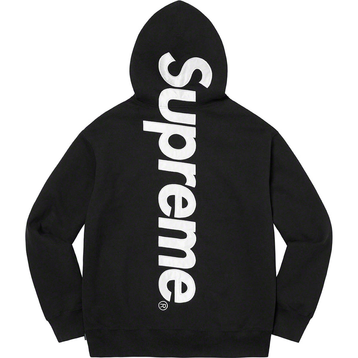 新品未着用】Supreme Satin Applique Hooded Sweatshirt Black L 新品未着用】Supreme Satin Applique Hooded Sweatshirt Black L