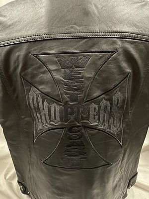 WEST COAST CHOPPERS Classic кожа лучший L размер черный × черный мужская мода Harley West Coast Choppers 