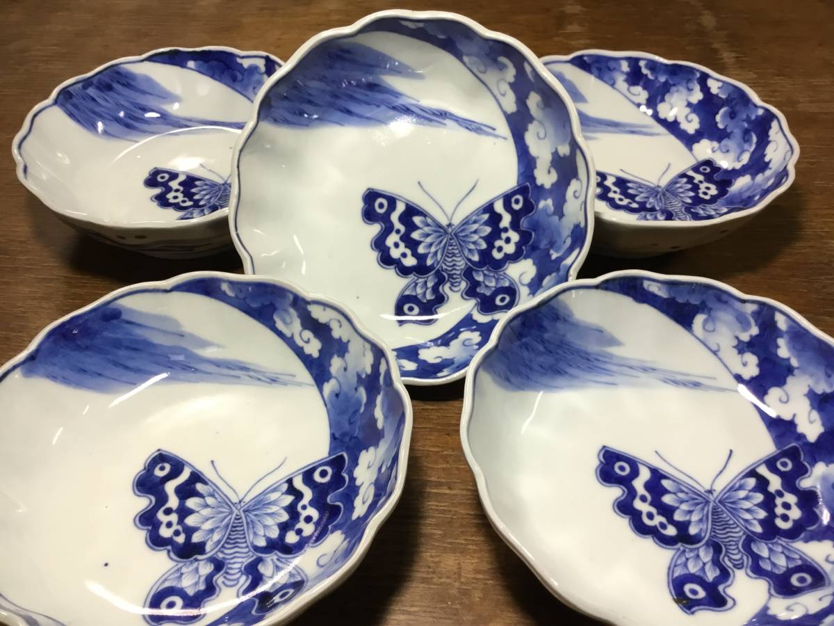 江戸時代末期〜明治時代 古伊万里のお皿5枚組 thetuxedoshoppe.com