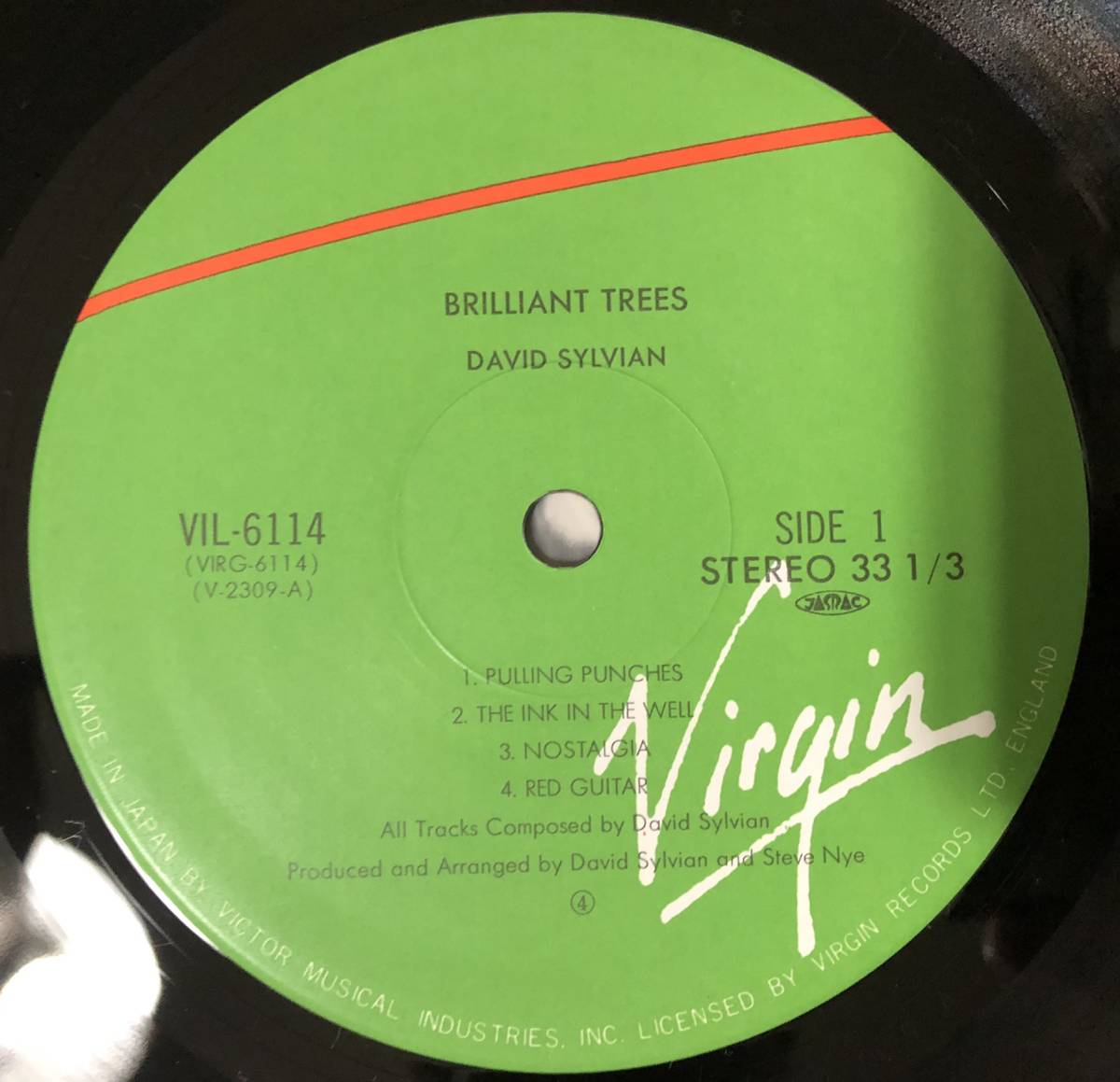 LP【New Wave】David Sylvian / Brilliant Trees【VIL-6114・84年国内盤帯付き・JAPAN・デヴィッドシルヴィアン・坂本龍一】_画像4