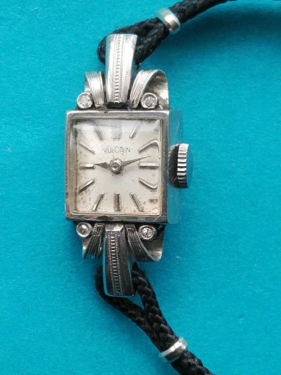 VULCAIN Balkan платина PT950 diamond женский ручной завод наручные часы античный a-ru декоративный элемент форма 