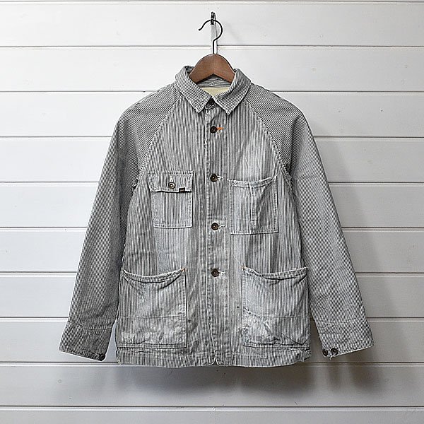 【再入荷】 カバーオール ダメージ加工 チマラ CHIMALA ヒッコリー XS|22f2469 ワークジャケット XSサイズ以下 【再入荷】 カバーオール ダメージ加工 チマラ CHIMALA ヒッコリー XS|22f2469 ワークジャケット XSサイズ以下