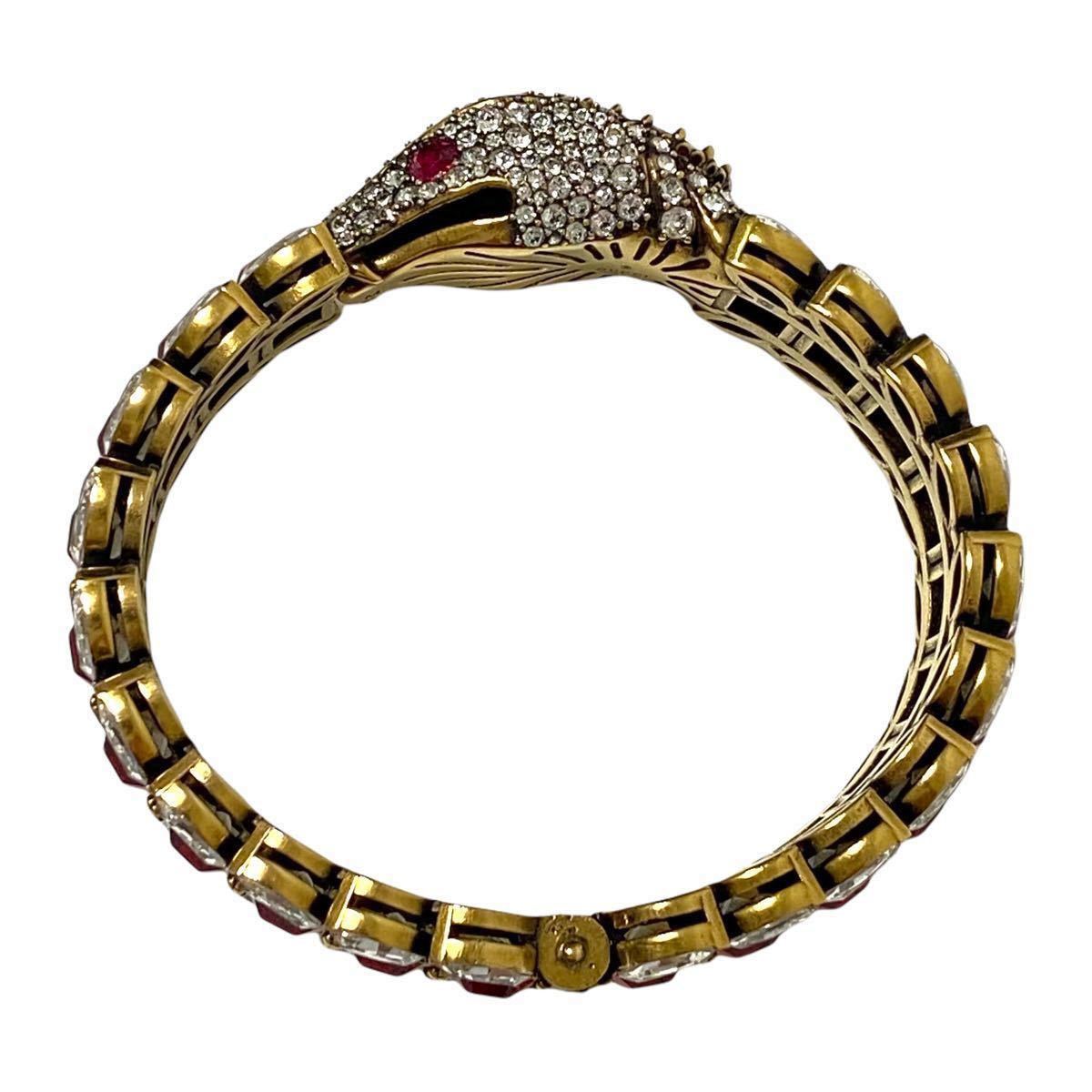 希少/超美品】グッチ/GUCCI スネーク ブレスレット クリスタル