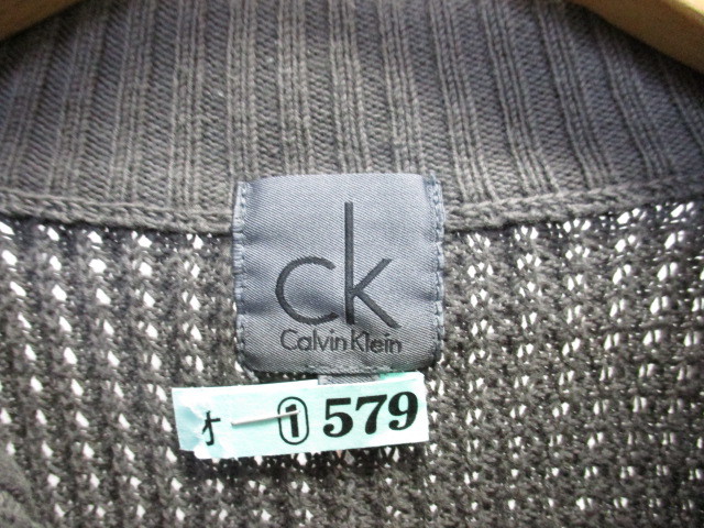 カルバンクライン　メンズセーター　メンズM　グレー　ニットセーター　ニットジャケット　長袖セーター　10052_画像4