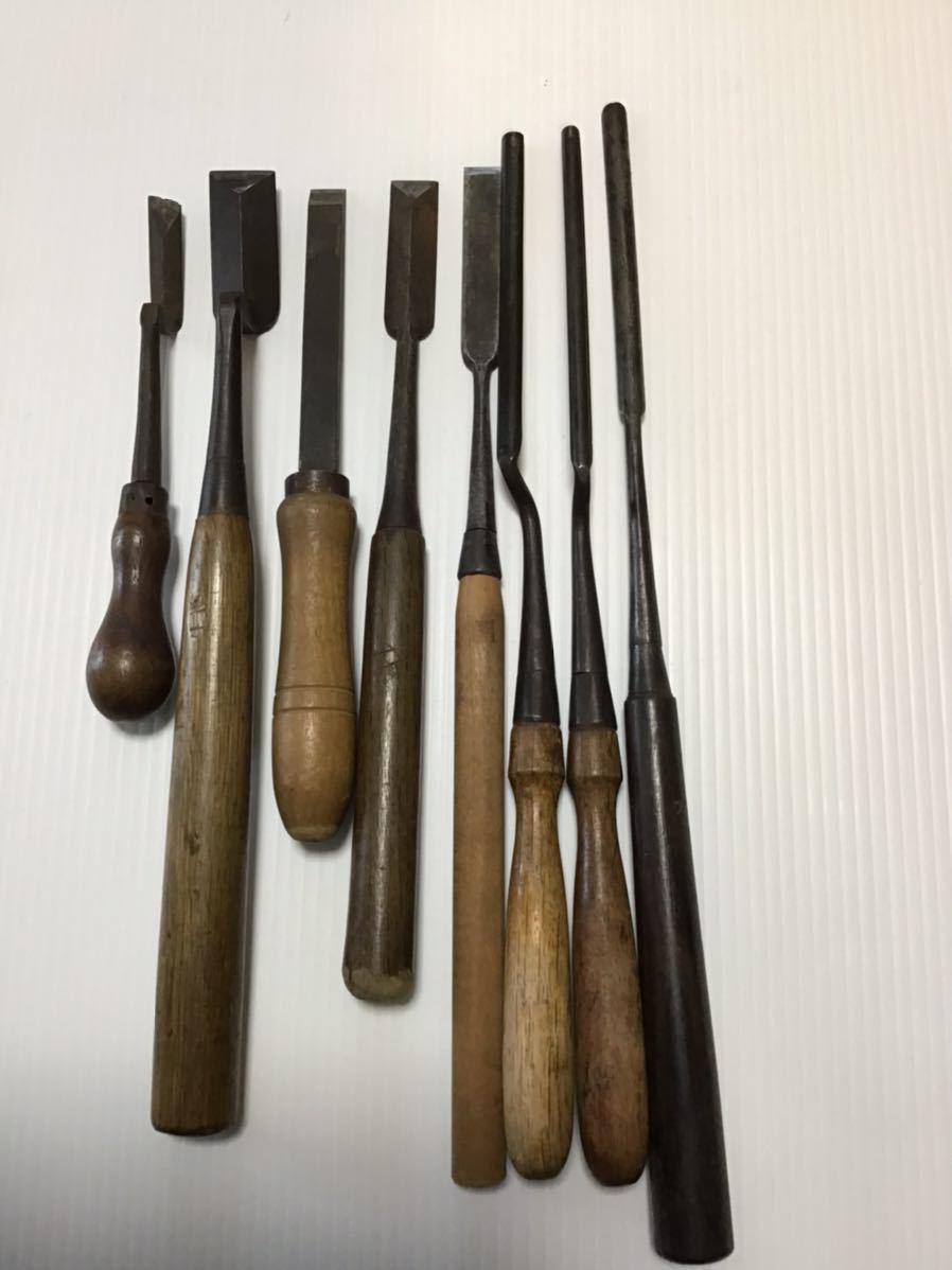 大工道具 のみ 8本セット しのぎノミ こてノミ 丸ノミ 各種 職人 大工道具 のみ 8本セット しのぎノミ こてノミ 丸ノミ 各種 職人