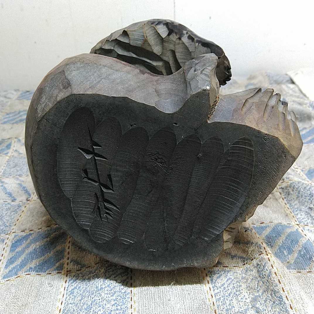 在銘 上山作 木彫り 熊 北海道伝統 工芸 旭川伝統工芸 民芸 郷土 在銘 上山作 木彫り 熊 北海道伝統 工芸 旭川伝統工芸 民芸 郷土