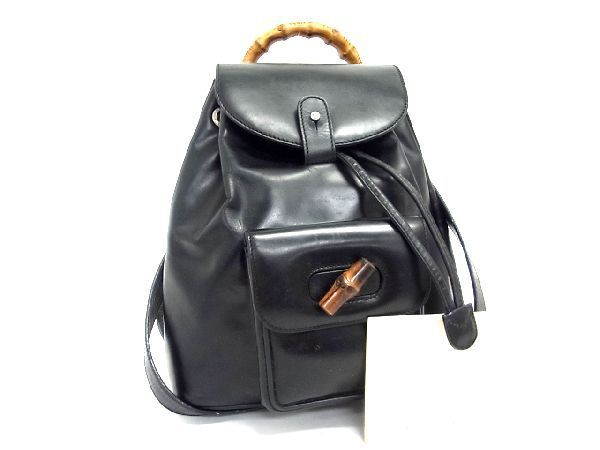 グッチ ミニ リュック ブラック バンブー 003 2034 0030 美品 seven