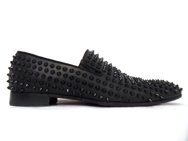 1円 □美品□ Christian Louboutin ルブタン レザー スパイクスタッズ