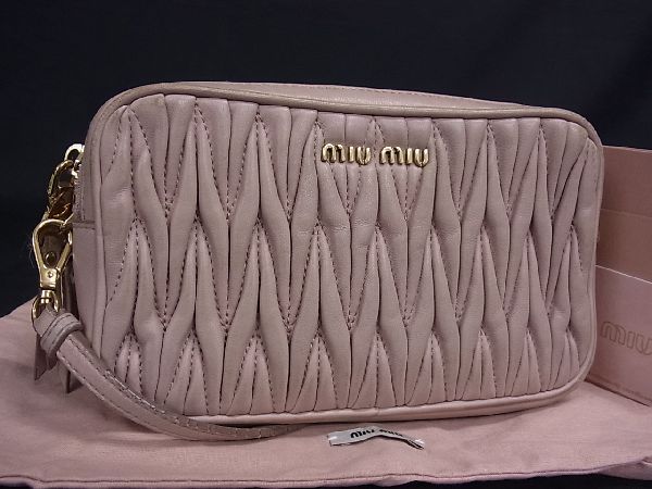 1円 miumiu ミュウミュウ マテラッセ レザー 2WAY ショルダーバッグ