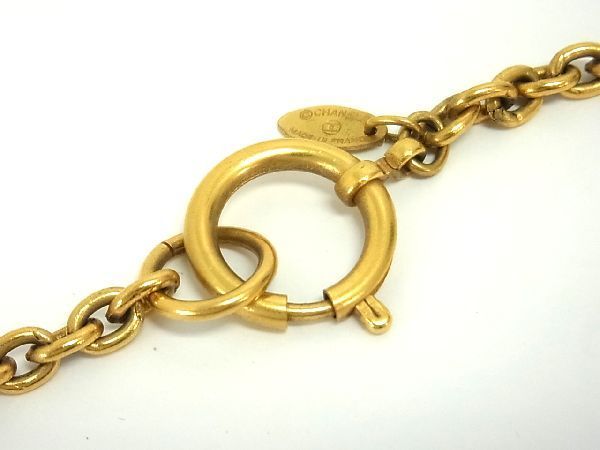 1円 美品 CHANEL シャネル ヴィンテージ ロゴサークル ロング ネックレス ペンダント 首飾り アクセサリー ゴールド系 AE4630アk