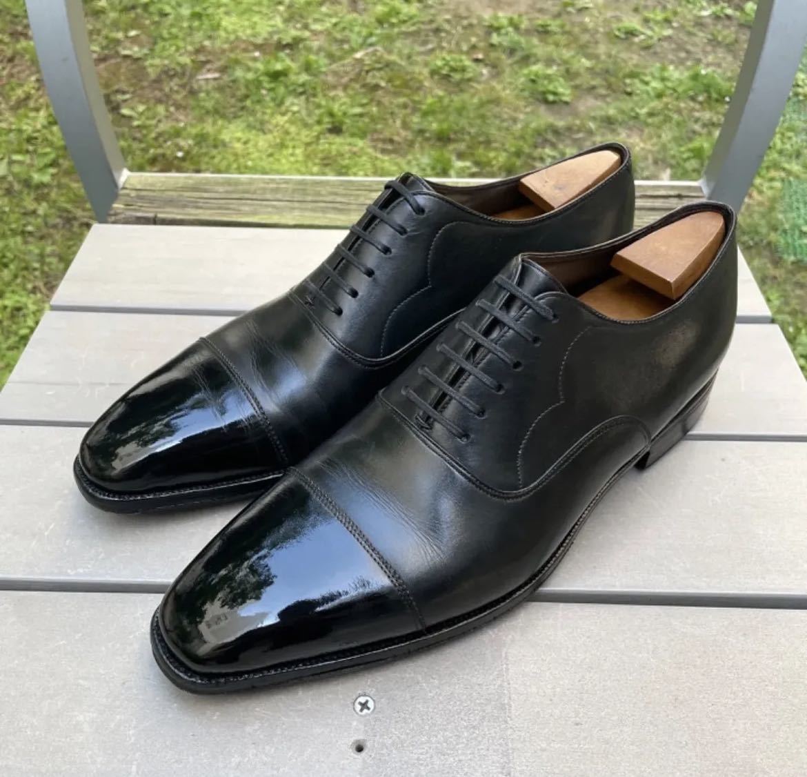 純正ツリー付き コルテ CORTHAY ストレートチップ サイズ7 黒