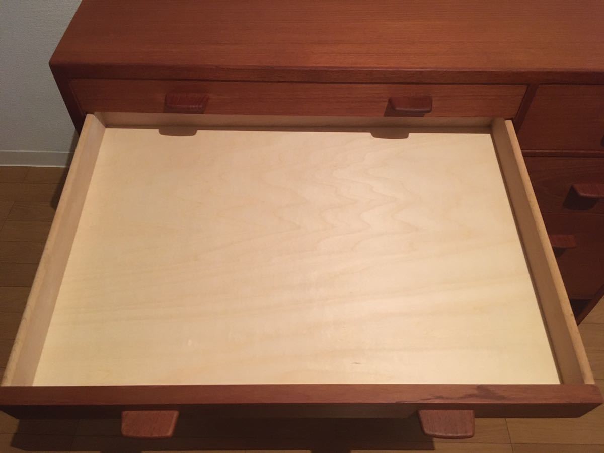 【美品!】Hans J.Wegner ハンスJ・ウェグナー/チーク材/チェスト ビューロ タンス 引き出し 棚/ミッドセンチュリー ビンテージ 無垢材_画像7
