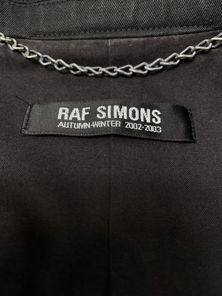 【稀少】RAF SIMONS ラフシモンズ　2002-2003AW アーカイブ　VIRGINIA CREEPER期　サイズ46 テーラードジャケット　ブラック_画像8