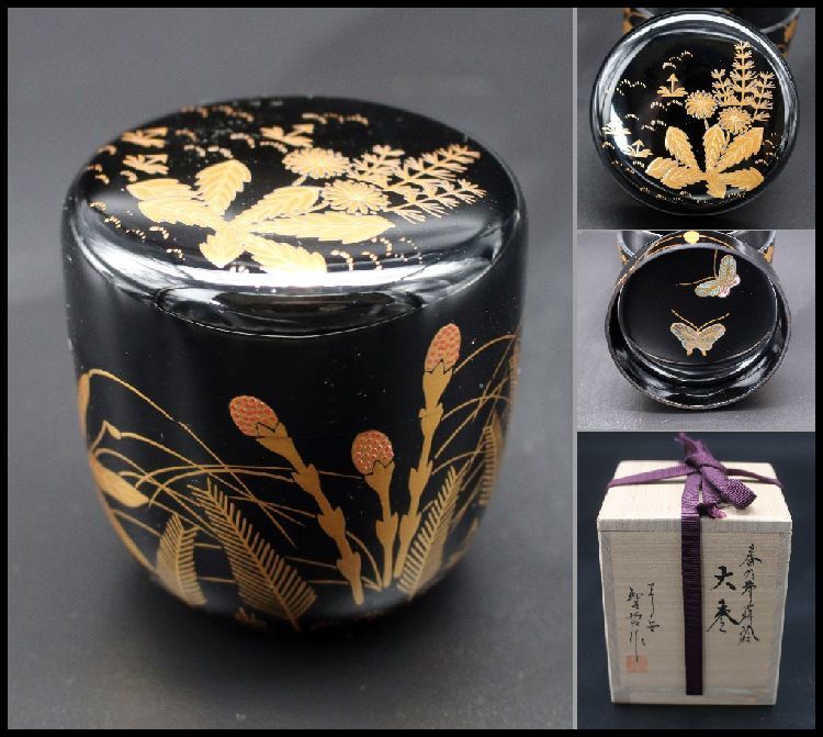 Yahoo!オークション - 茶道具 京塗器 蒔絵師・平安聖哲 螺鈿入