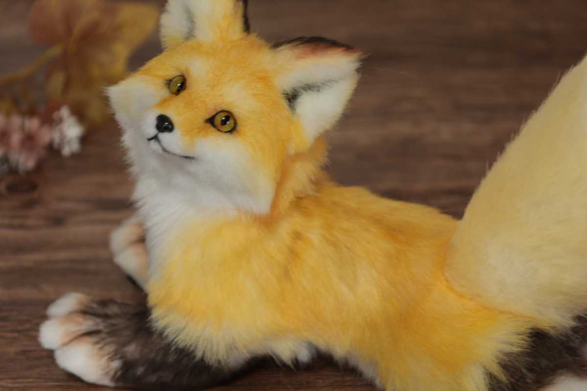 キツネ ぬいぐるみ アートドール ハンドメイド テディベア 狐 doll animal artdoll fox
