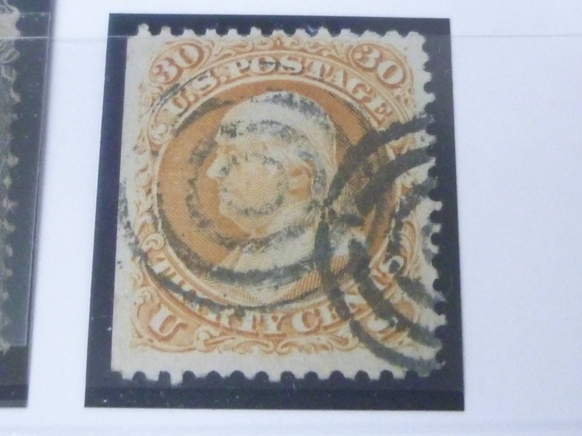 23　A　№4　米国切手　1861-62年　SC#63-71の内　計6種　使用済・F　【SC評価 $500】_画像4