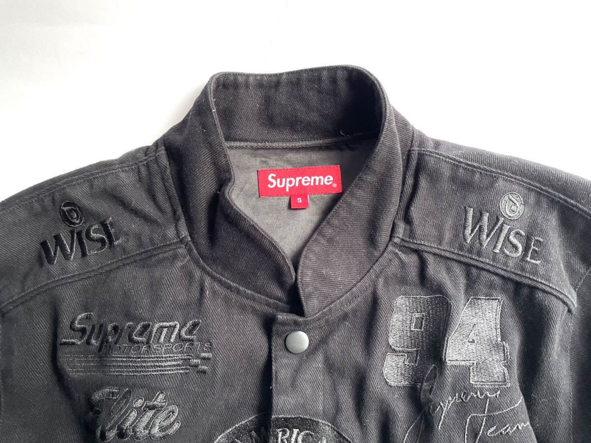 SUPREME × WISE 13AW Racing Jacket シュプリーム ワイズ レーシングジャケット コットン ロゴ 刺繍 コラボ ブラック S 正規品