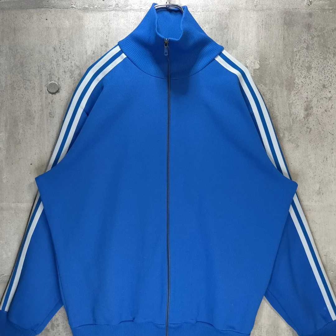 ゆったりサイズ XL adidas アディダス トラックジャケット 青 白 希少-