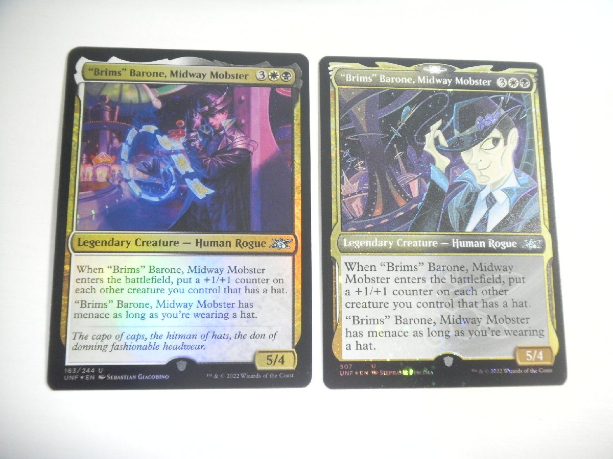 A415【MTG】Brims Barone, Midway Mobster ショーケース ギャラクシーFoil Foil 2枚 Unfinity_画像1