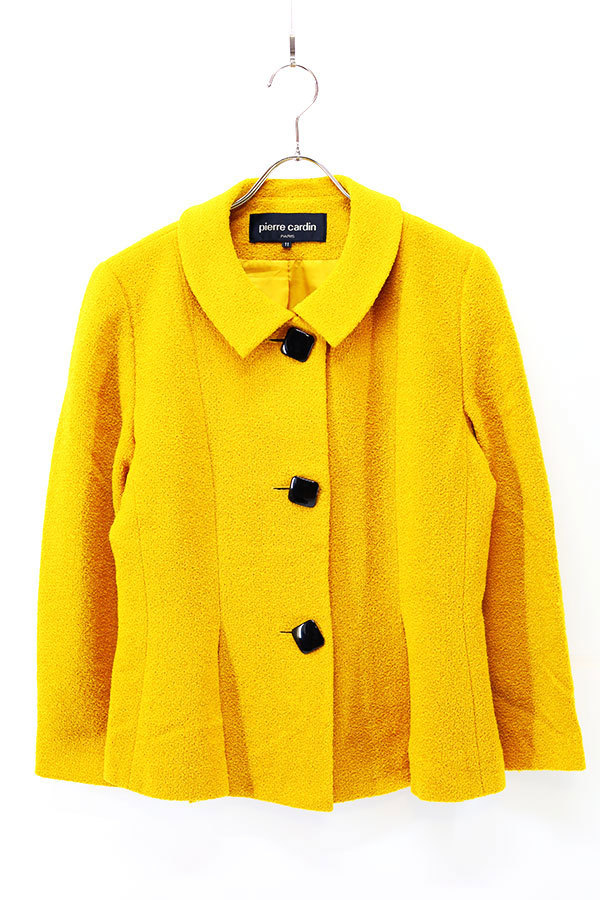Used Womens 80s-90s Pierre cardin Yellow Wool Jacket Size M 相当 古着_画像1