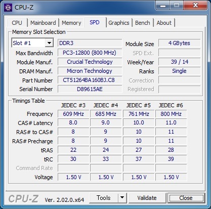 CRUCIAL (CT51264BA160BJ.C8FED) PC3-12800 (DDR3-1600) 4GB ★MICRONチップ★_画像4