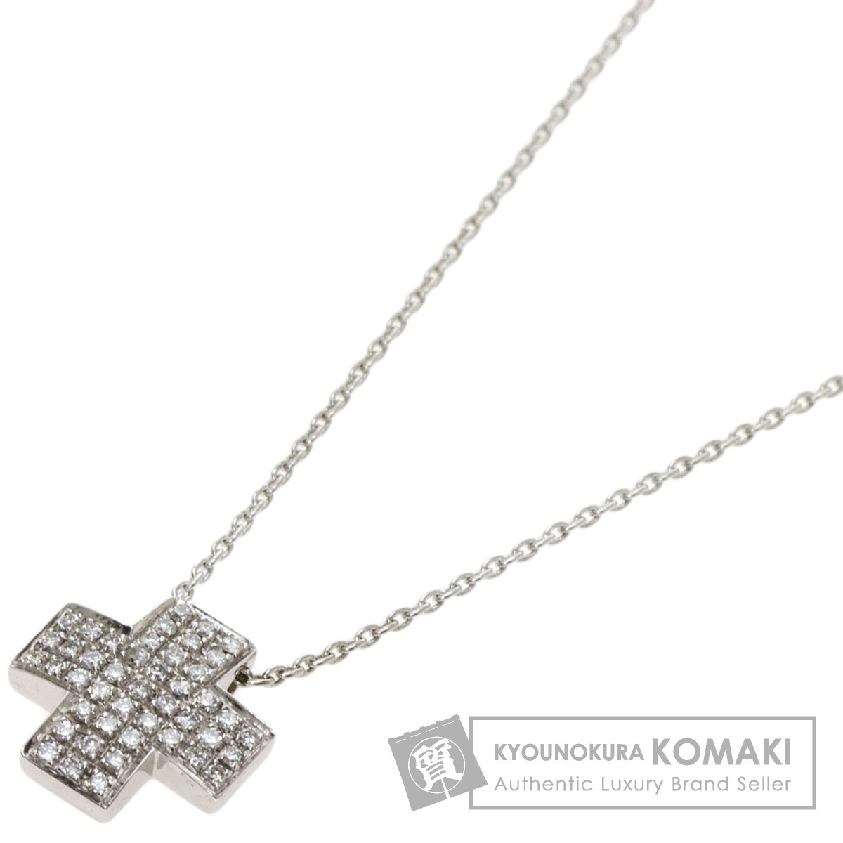 0.7ct ダイヤモンド クロスペンダント ホワイトゴールド ネックレス k18-
