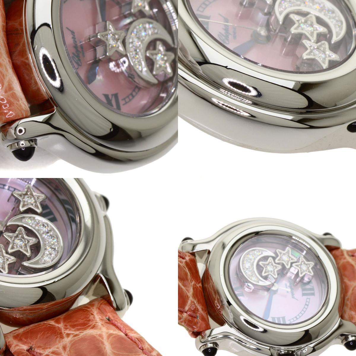 Chopard ショパール 27/8245-36 ハッピースポーツ ダイヤモンド 腕時計 ステンレススチール 革 レディース 中古_画像10