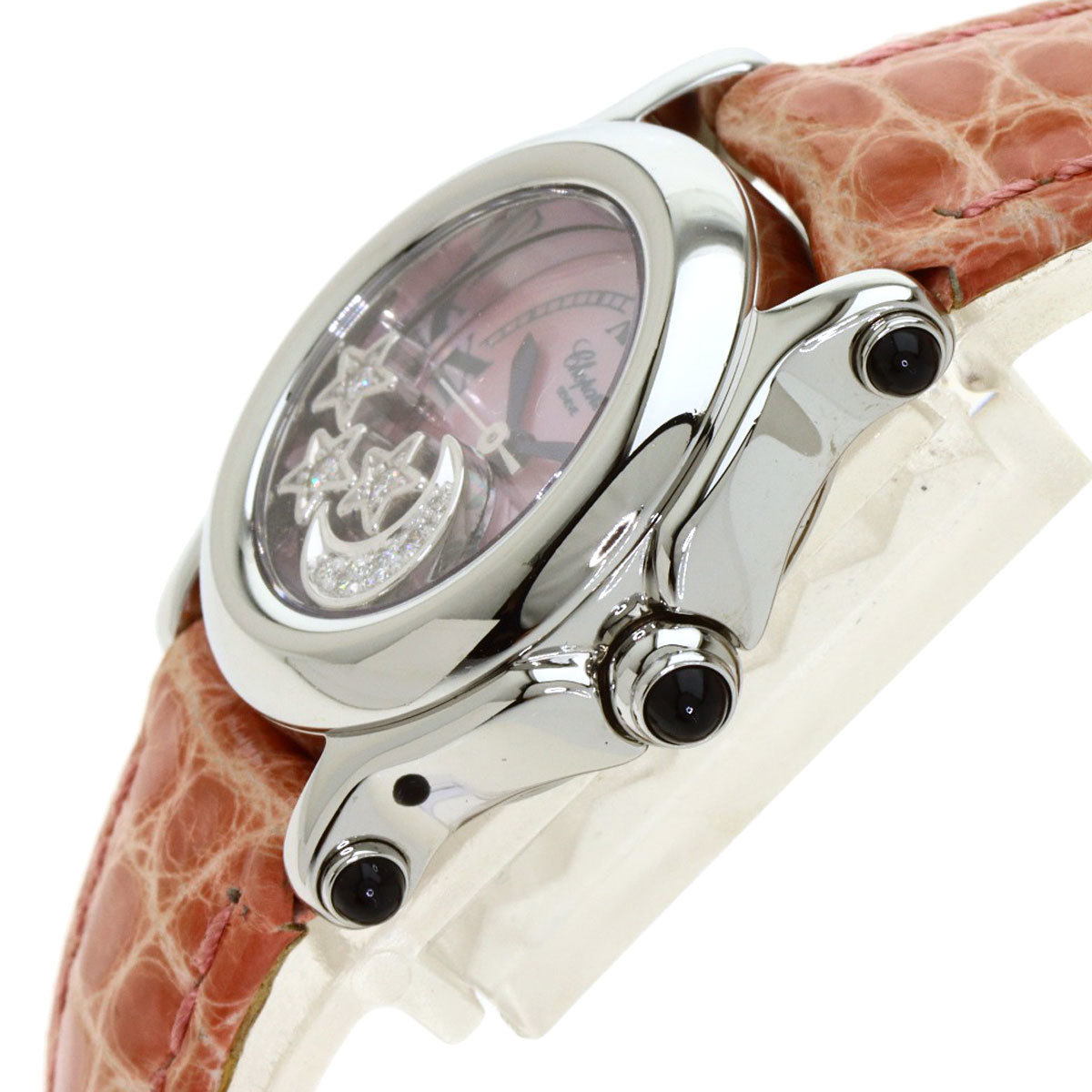 Chopard ショパール 27/8245-36 ハッピースポーツ ダイヤモンド 腕時計 ステンレススチール 革 レディース 中古_画像5