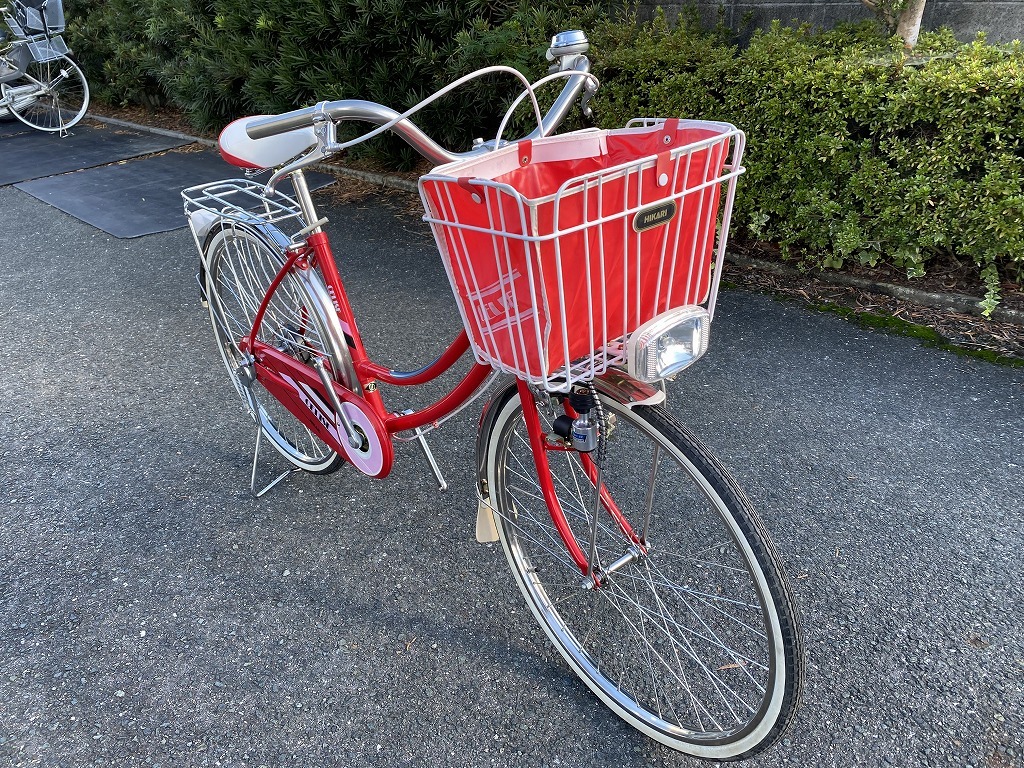 光自転車　セレサ２４　２４型シングル　赤系　ミニサイクル　デッドストック　ＨＩＫＡＲＩ　ＣＳ２４ＨＡ_画像1