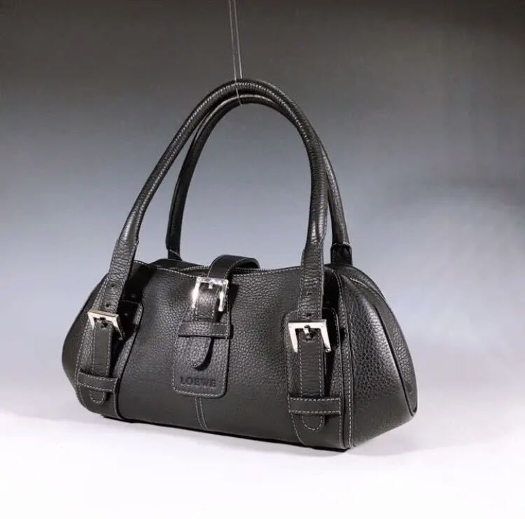 極 LOEWE ロエベ ハンドバッグ センダ デクーヴェルト 黒系 ブラック系 売り正規店 【極美品】LOEWE ロエベ センダ ハンドバッグ ブラック 黒 ハンドバッグ