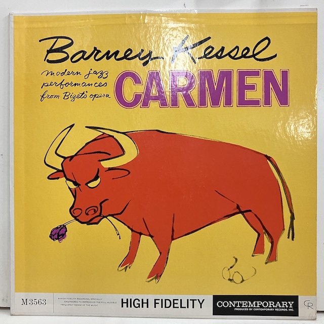 ●即決VOCAL LP Barney Kessel / Carmen j34550 米オリジナル、Dg Mono D3D2 バーニー・ケッセル