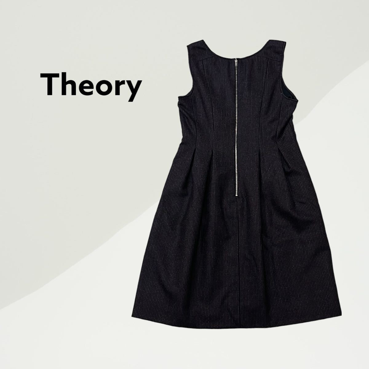 Theory 19ss ノースリーブワンピース ブラック-