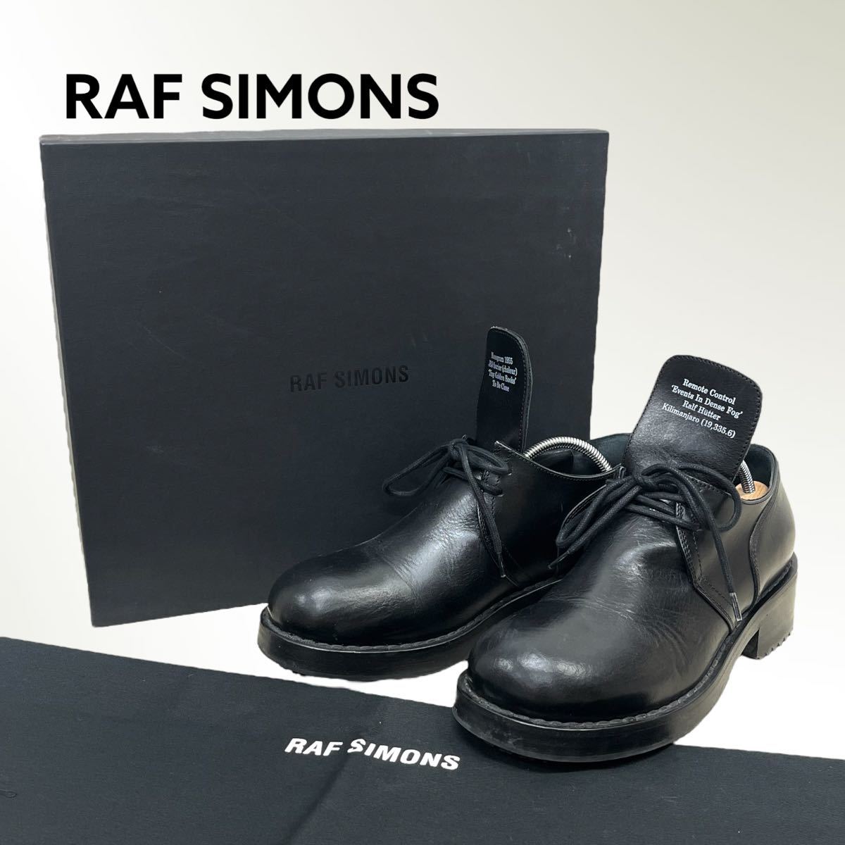 箱保存袋付き RAF SIMONS ラフシモンズ 20SS ブラック レースアップ レザー ダービーシューズ 革靴 メンズ 201-939M-40053-00099