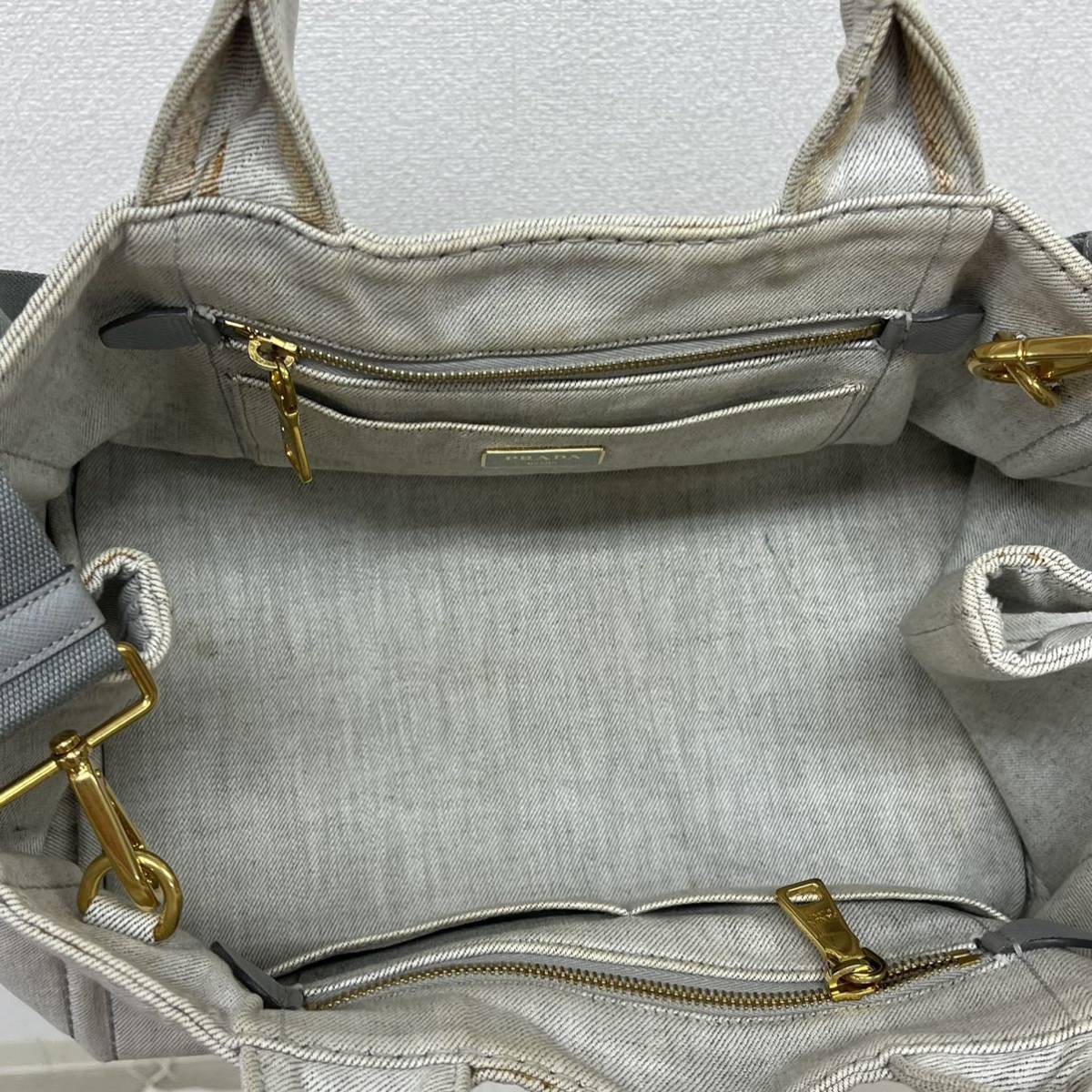 保存袋付き PRADA プラダ CANAPA カナパ ラージ ロゴ キャンバス 2way