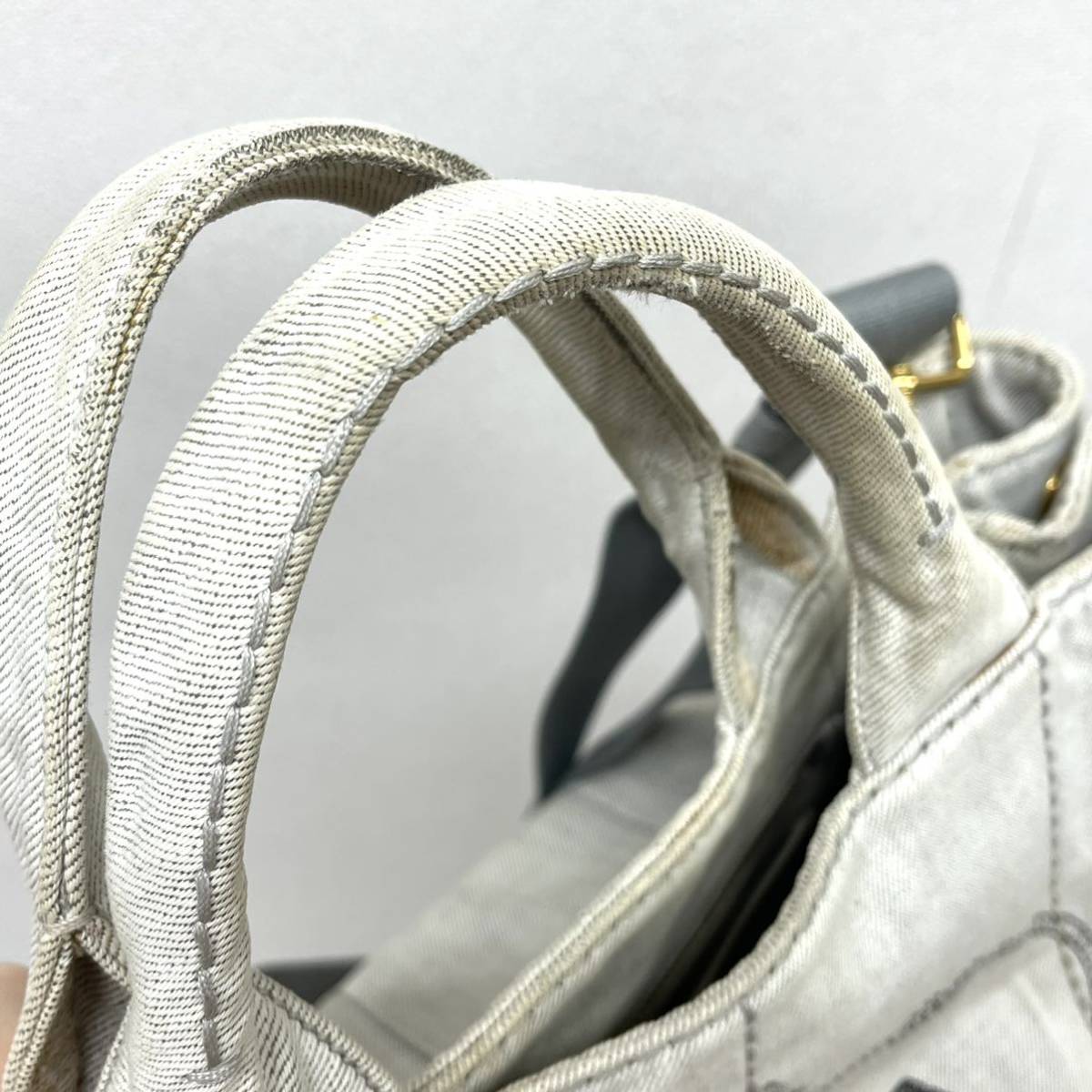 保存袋付き PRADA プラダ CANAPA カナパ ラージ ロゴ キャンバス 2way