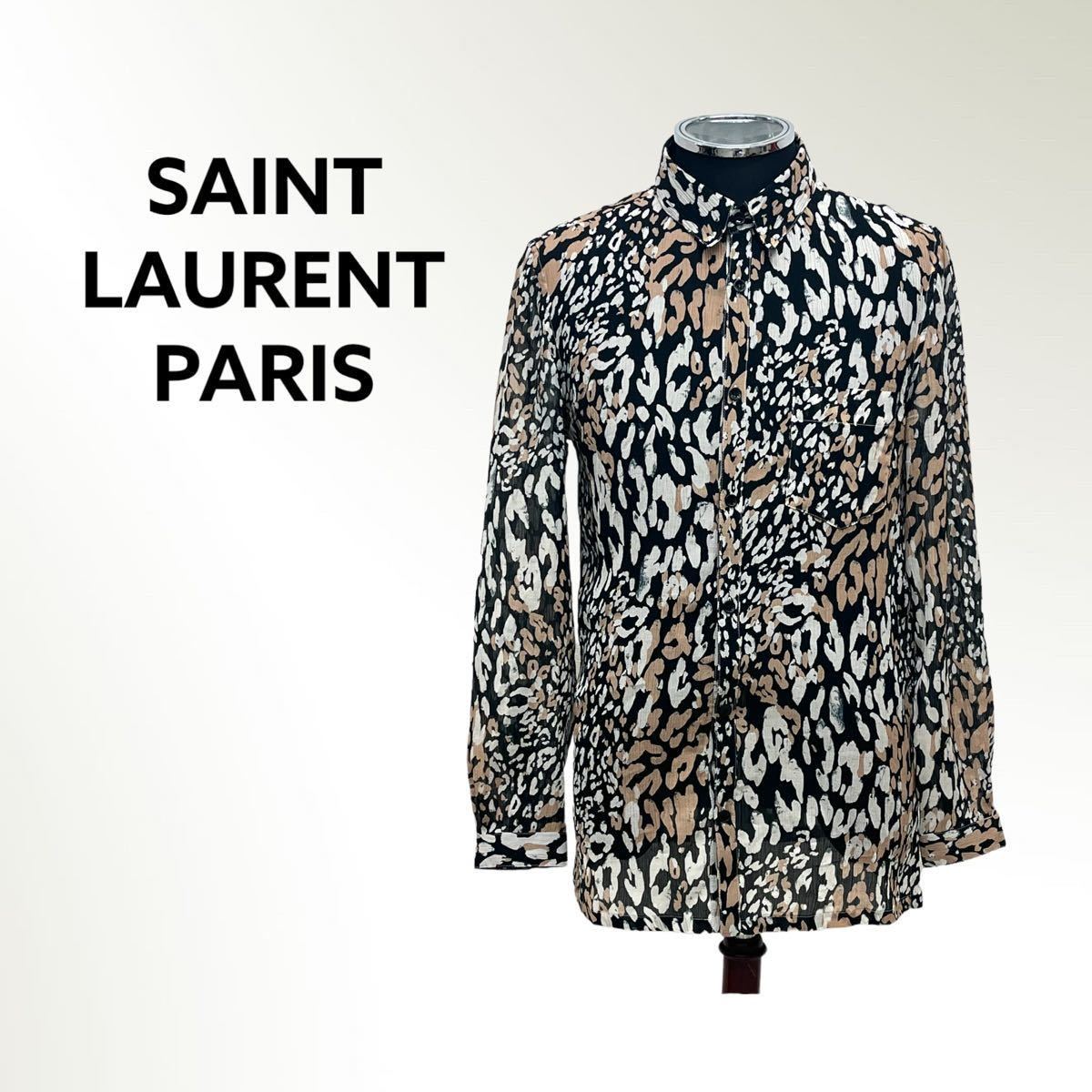 19ss SAINT LAURENT PARIS ロボット柄 シルクシャツ gloriabeautyme.com