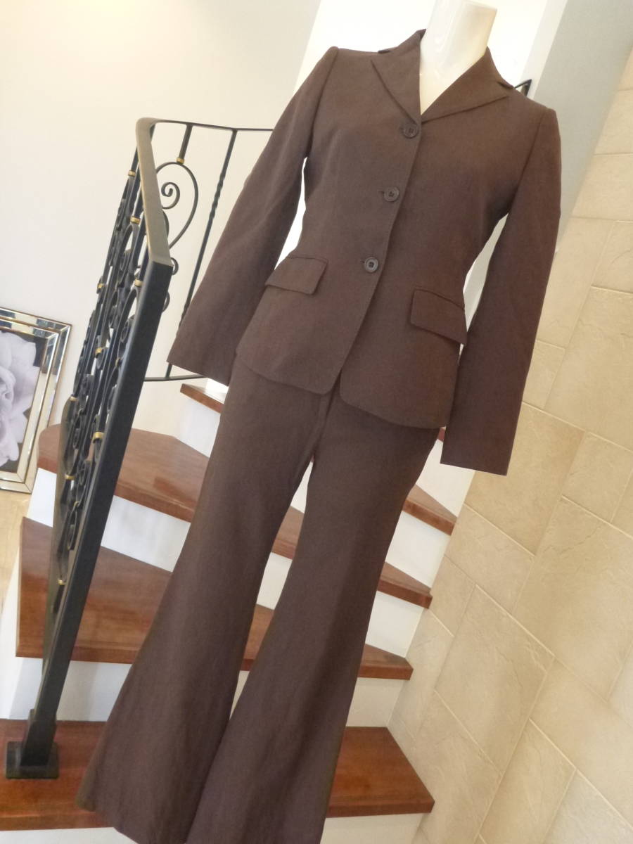 専用ANNE KLEINパンツスーツ 大きいサイズ フレアパンツ ウール×シルク 